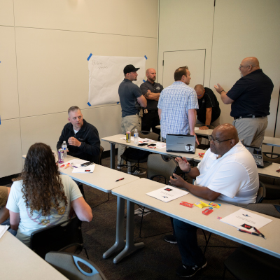 Minnesota police officers conduct in class training.