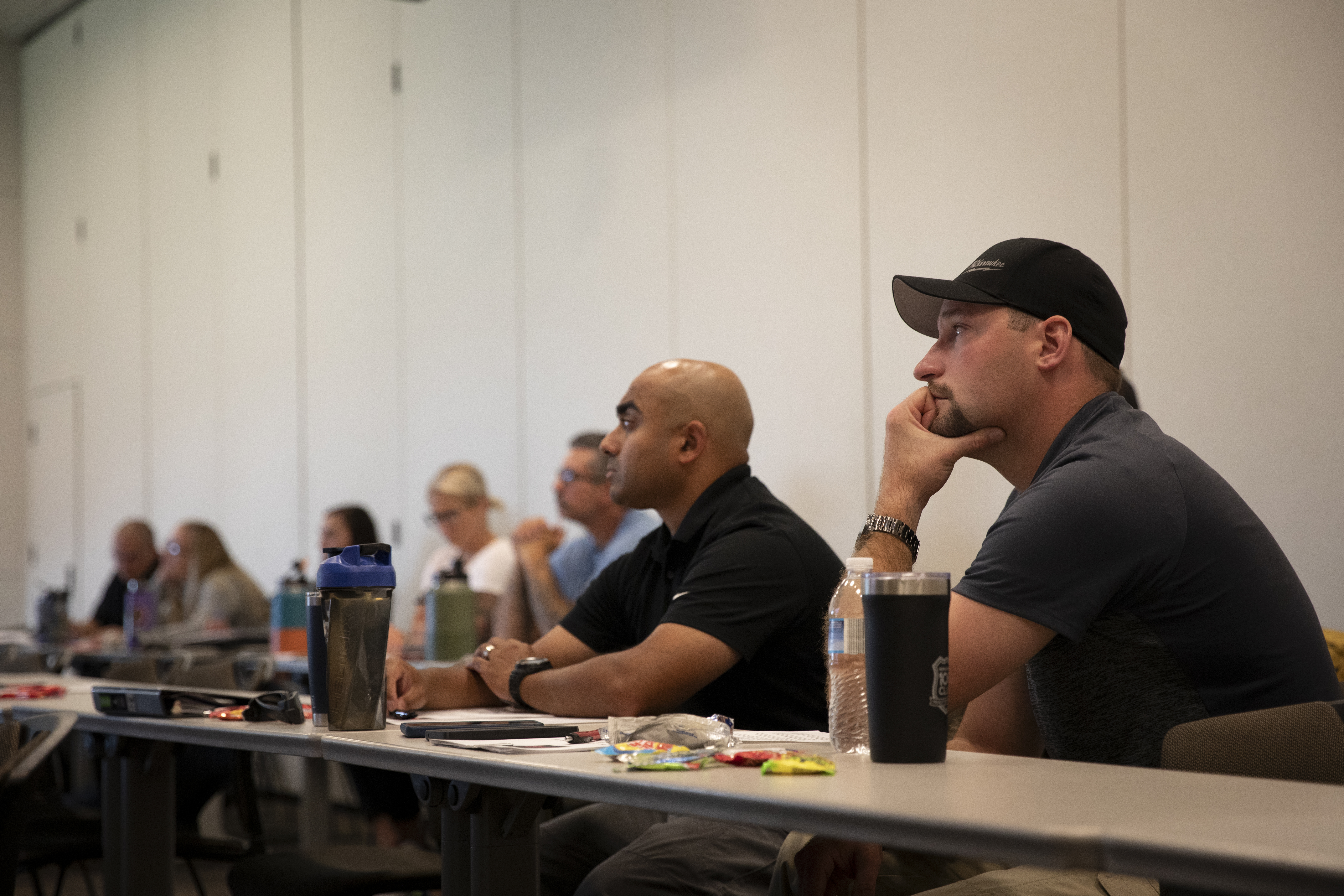 Minnesota police officers conduct in class training.