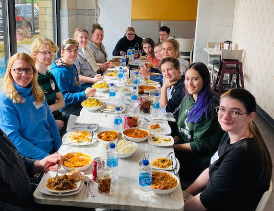 Students Eating Hindu Meal