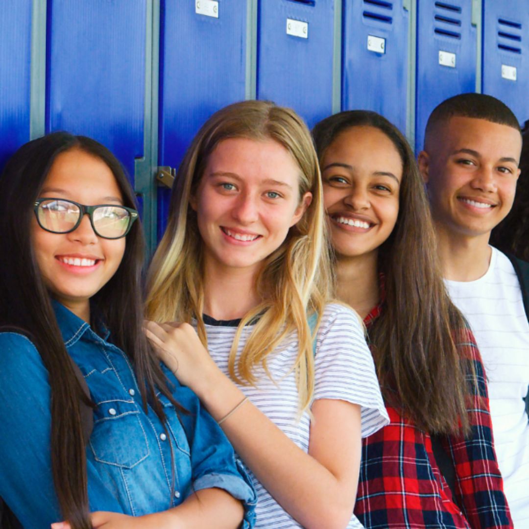Group of four students