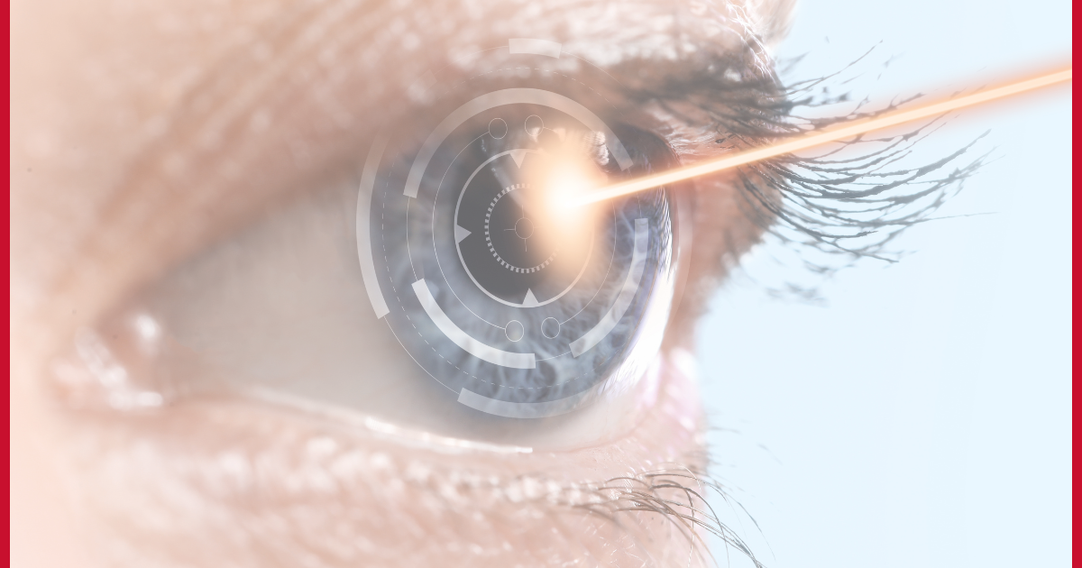 Close-up of an eye with a digital interface overlay, symbolizing artificial intelligence, technology, or advanced vision systems.