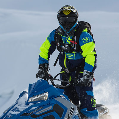 Person on a snowmobile