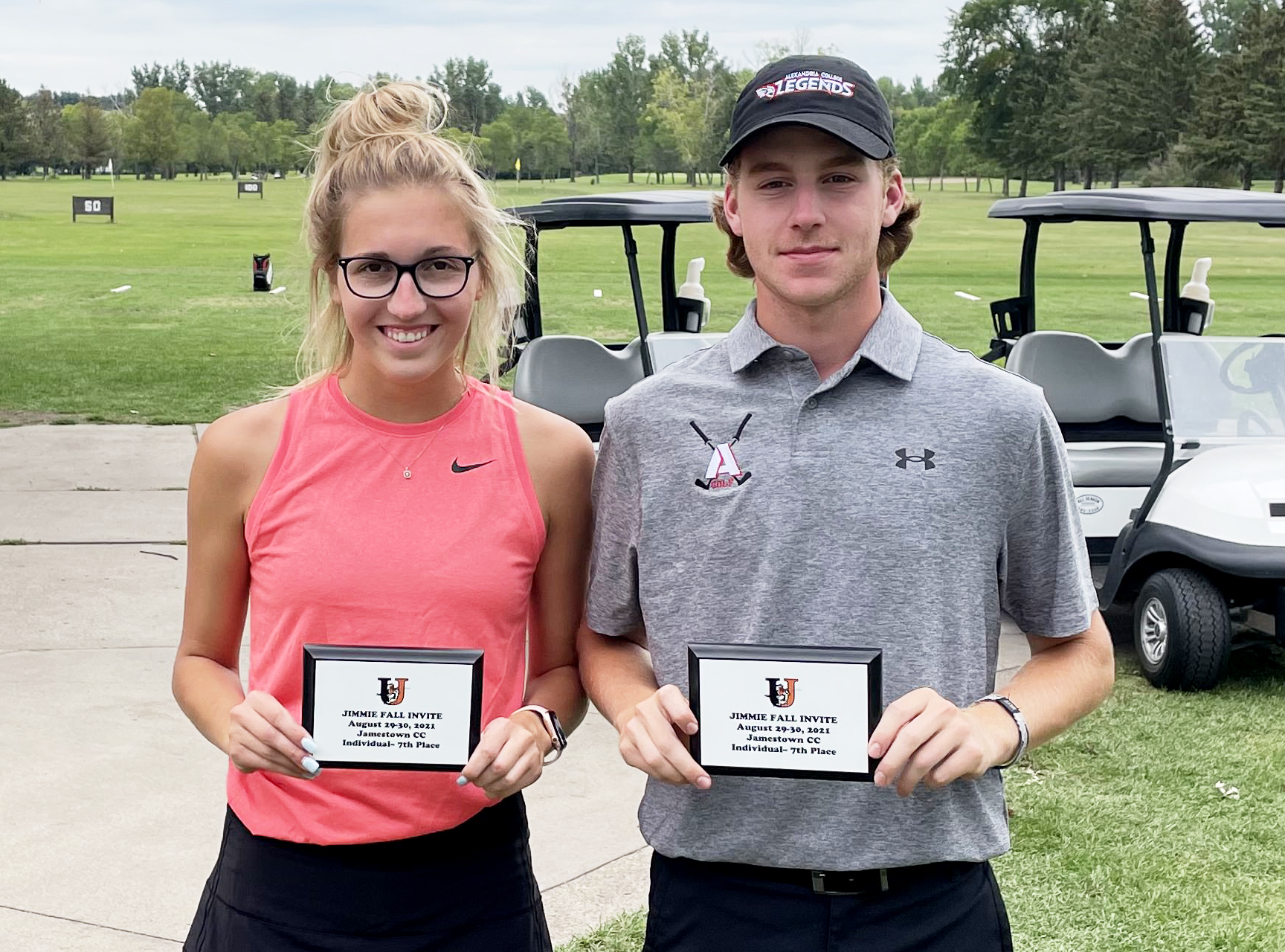 Legends golfers Abby Hamman and Jayme French took 7th place in women's and men's play