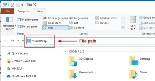 Screen Capture of File Explorer