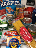 Variety of food pantry items