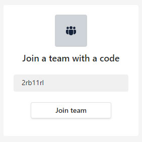 Teams - Join a Team with a Code