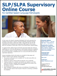 SLP Supervisory Online Course