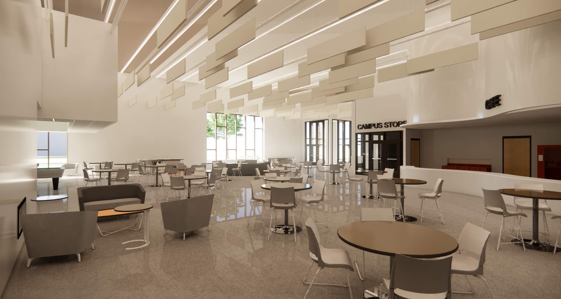 Rendering Student Center Cafe Seating