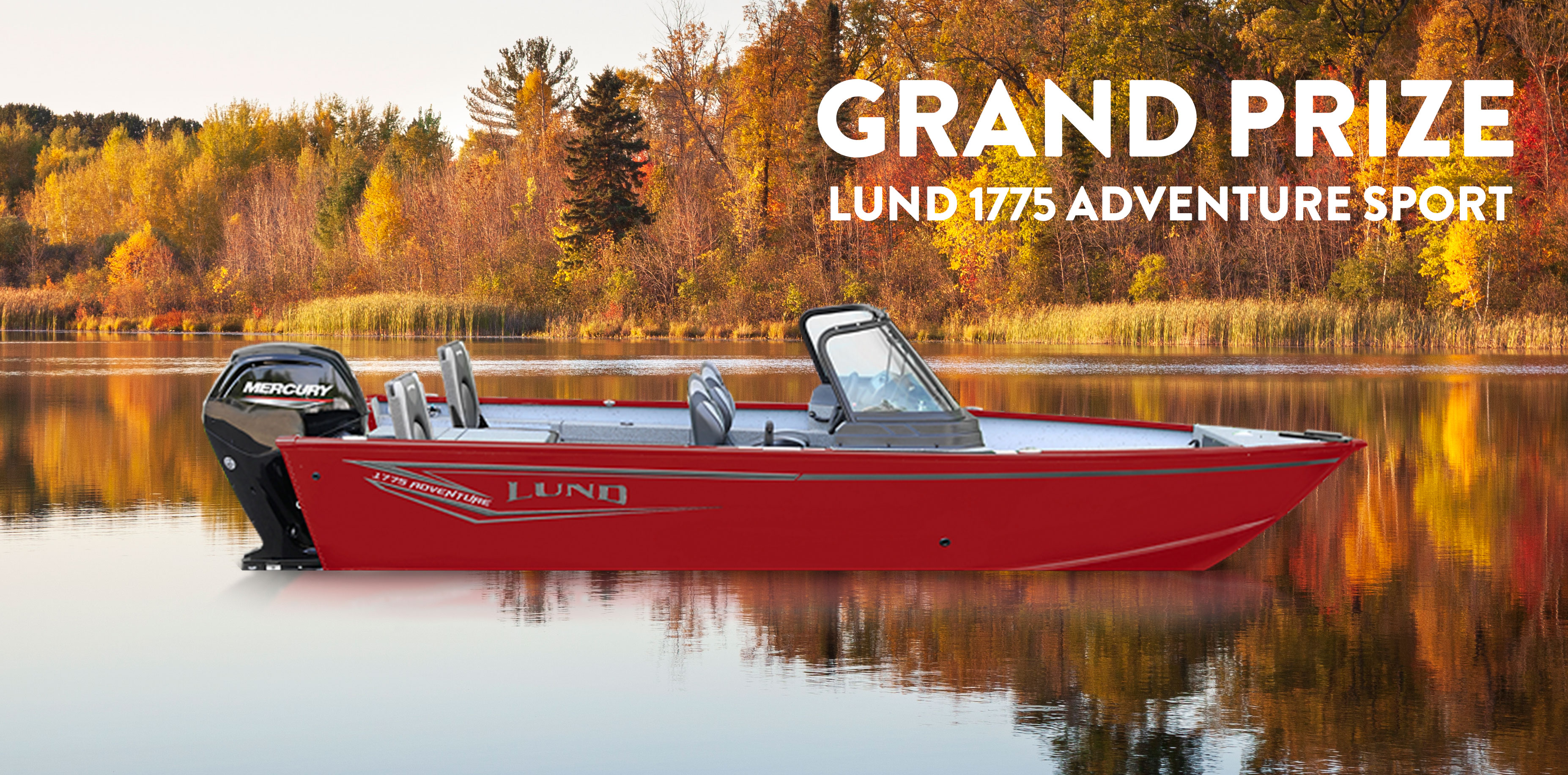 Lund 1775 Adventure Sport boat, red